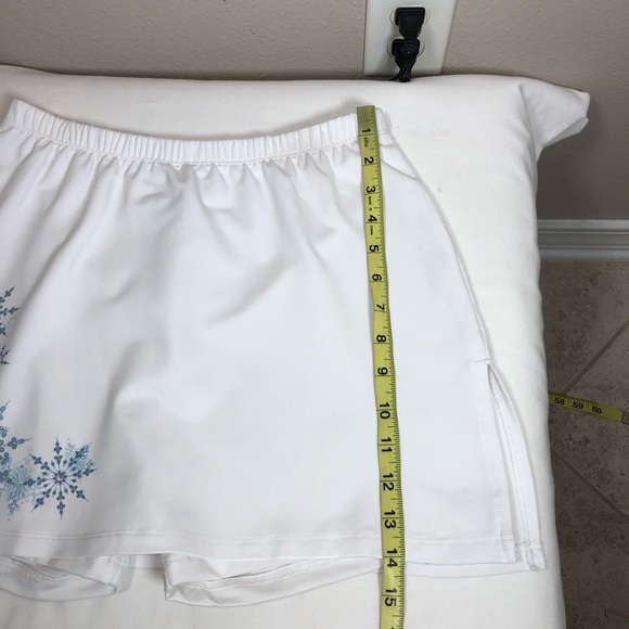 DTL Lycra Made In USA White Blue Blink Top and Skort Tennis Golf Set  L - Picture 13 of 16